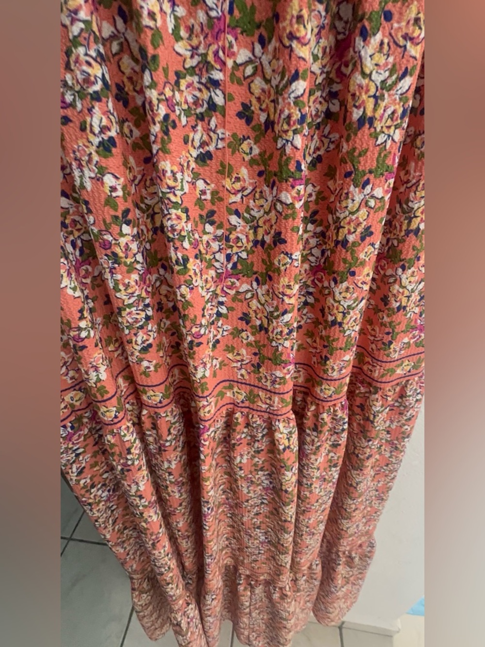 Max Studio Coral Floral Smocked Maxi Dress - Picture 2 of 7